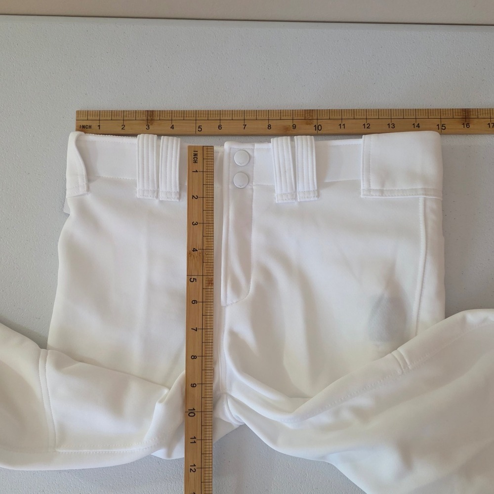 NWT Mizuno Softball Pants Womens Small White Elastic Bottom Double Knit Baseball - Picture 7 of 10